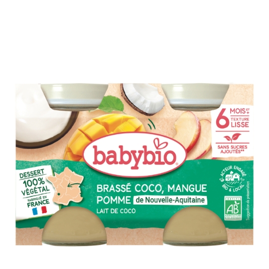 Plat bébé dès 6 mois Brassé Coco Mangue Ananas Bio BABYBIO