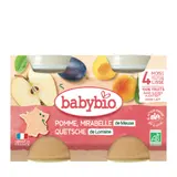 Compote bébé dès 4 mois Pomme Mirabelle Sans Sucres Ajoutés Bio BABYBIO
