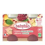 Compote bébé dès 6 mois Pomme Grenade Sans Sucres Ajoutés Bio BABYBIO