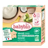 Dessert lacté bébé dès 6 mois Lait De Coco Kiwi Banane Sans Sucres Ajoutés Bio Brassé BABYBIO