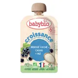 Dessert lacté bébé Brassé Croissance dès 6 mois Cassis Riz Bio BABYBIO