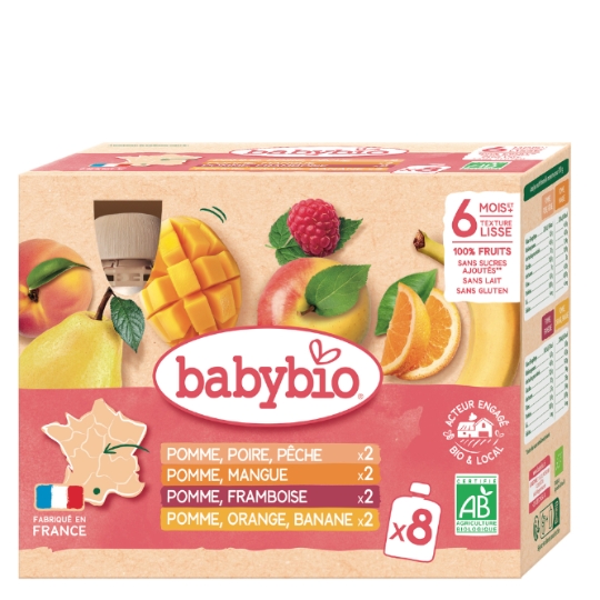 Compote bébé dès 6 mois Multi Parfums Fruits Bio BABYBIO