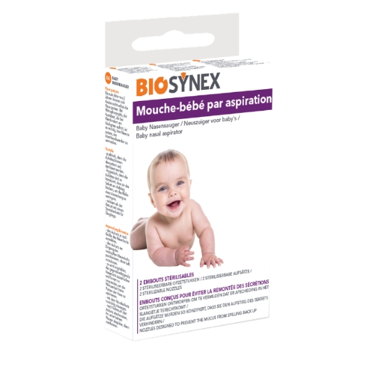 Mouche bébé Aspiration Buccale + 2 Embouts Stérilisables BIOSYNEX
