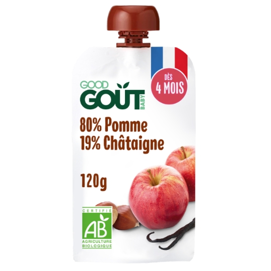 Compote bébé dès 4 mois Pomme Châtaigne Bio GOOD GOUT