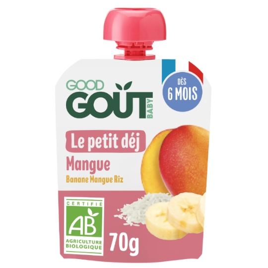 Compote bébé Petit Déjeuner dès 6 mois Mangue Bio GOOD GOUT