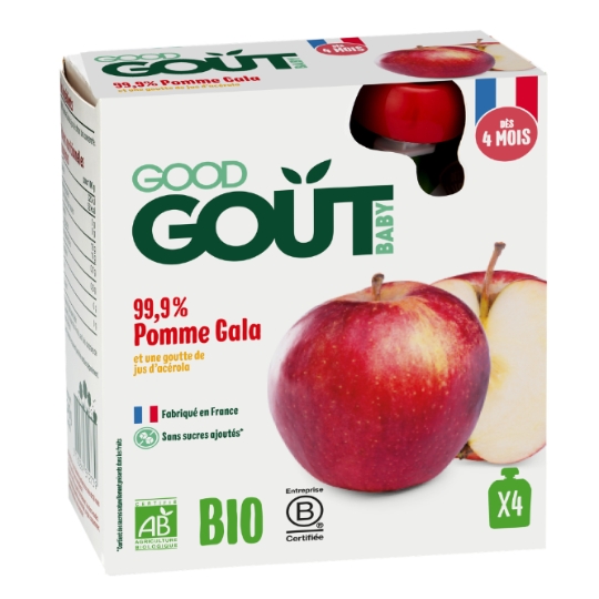 Compote bébé dès 4 mois Pomme Gala Sans Sucres Ajoutés Bio Good Gout GOOD GOUT