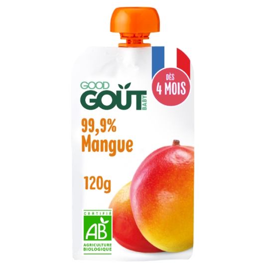 Compote bébé dès 4 mois Mangue Sans Sucres Ajoutés Bio GOOD GOUT