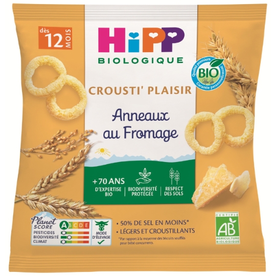 Biscuits Bébé dès 12 mois saveur Fromage Bio Crousti' Plaisir HIPP BIOLOGIQUE