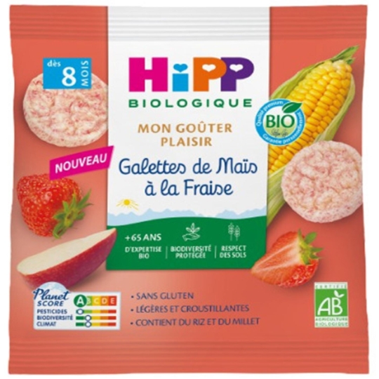 Galettes de Maïs à la Fraise Bio dès 8 Mois HIPP BIOLOGIQUE