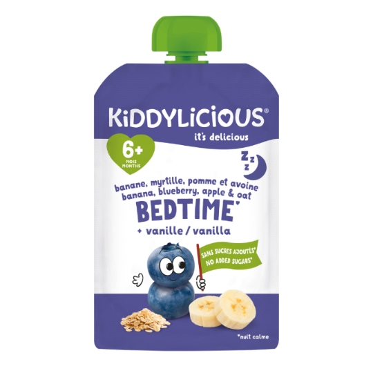 Compote Nuit Calme Myrtille, Banane, Avoine et Vanille KIDDYLICIOUS