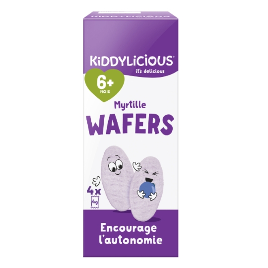 Gaufrettes bébé Wafers Myrtille Dès 6 Mois KIDDYLICIOUS