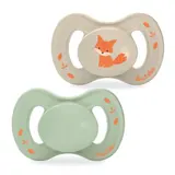 Sucettes Silicone Anatomique Extra-fine Eco-conçue Renard +18 Mois LUC ET LEA
