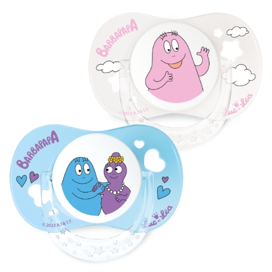 Sucettes Silicone Anatomiques avec Anneau +18 Mois Multicolore Barbapapa LUC ET LEA