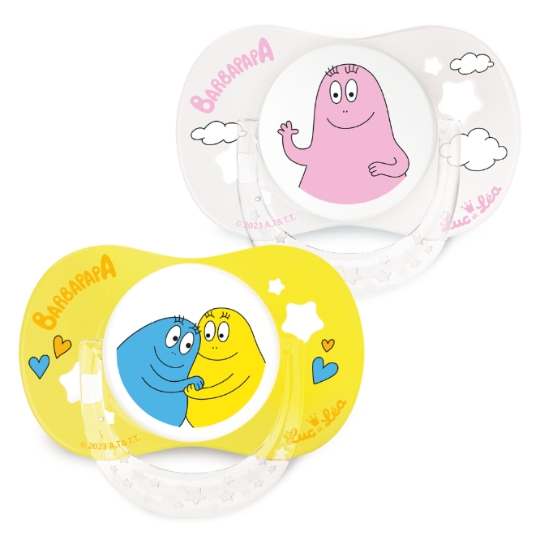 Sucettes Anatomiques avec Anneau Barbapapa 0-6 mois LUC ET LEA