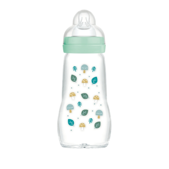Biberon Verre Bleu 260mL Débit 2 2M+ MAM BABY