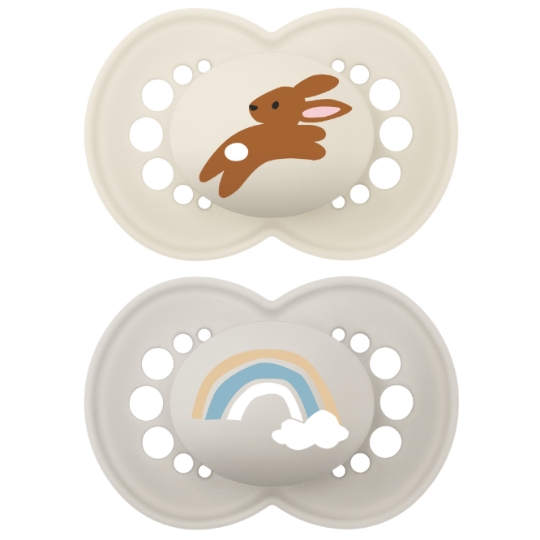 Sucettes Silicone Anatomique 6M+ Nature MAM BABY