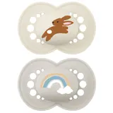 Sucettes Silicone Anatomique 6M+ Nature MAM BABY