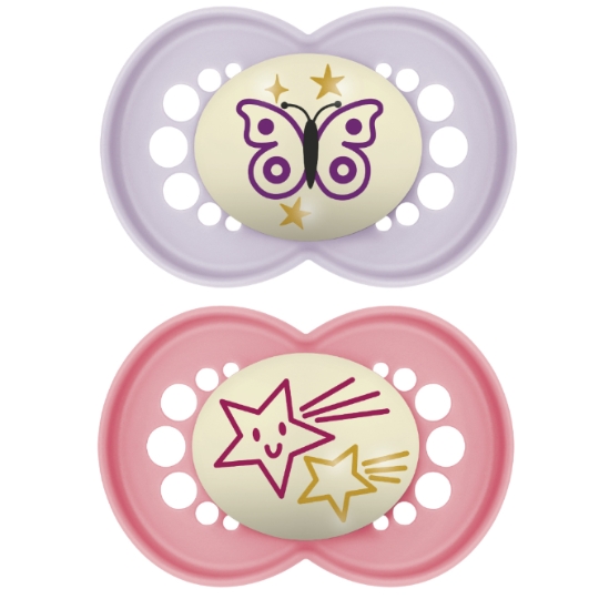 Sucettes Silicone Phosphorescente 18M+ Original Nuit MAM BABY