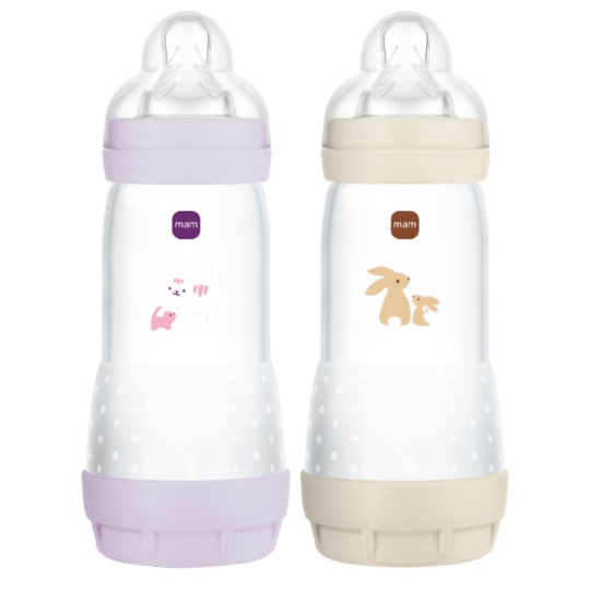 Biberons Anti-colique 320mL Lilas Et Sable Débit 4M+ MAM BABY