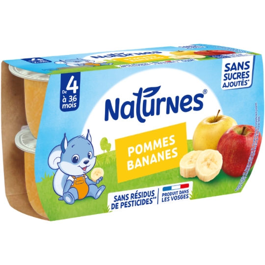 Compote bébé dès 4/6 mois Pomme Banane NATURNES