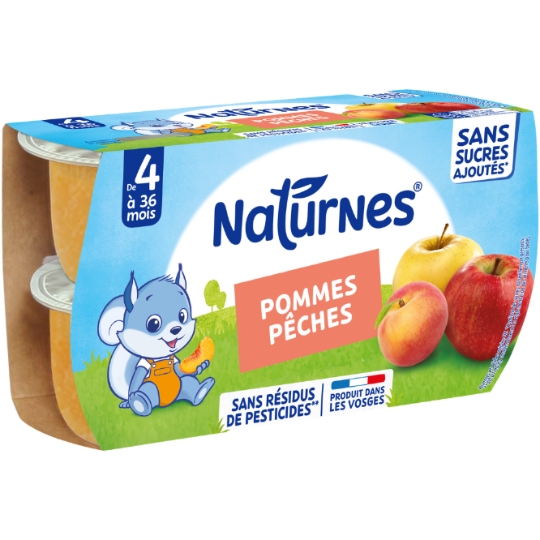 Compote bébé dès 4/6 mois Pomme Pêche NATURNES