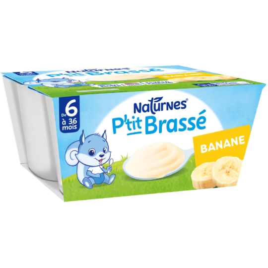 Dessert lacté bébé dès 6 mois Banane P'tit Brassé NATURNES