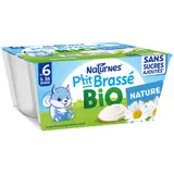 Dessert lacté bébé dès 6 mois Sans Sucres Ajoutés Bio P'tit Brassé NATURNES