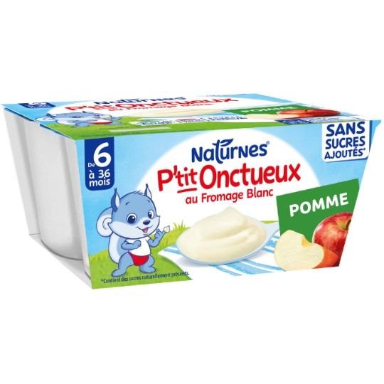 Dessert lacté bébé dès 6 mois Pomme P'tit Onctueux NATURNES