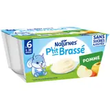 Dessert lacté bébé dès 6 mois Pomme Sans Sucres Ajoutés P'tit Brassé NATURNES