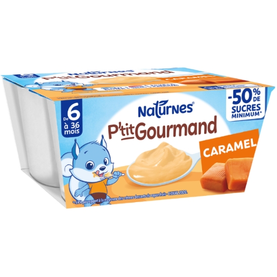 Dessert lacté bébé dès 6 mois Caramel P'tit Gourmand NATURNES