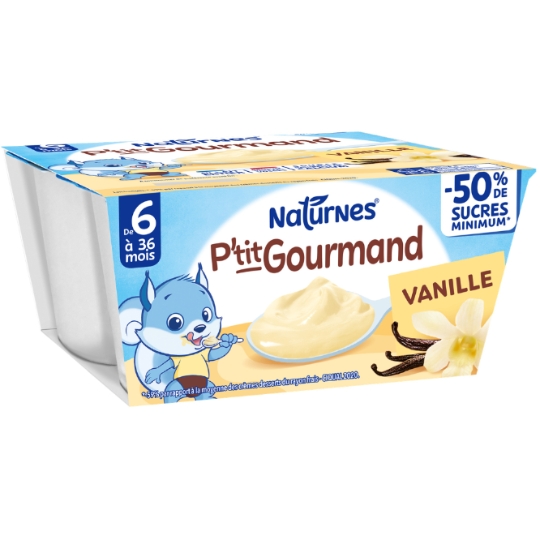 Dessert lacté bébé dès 6 mois Vanille P'tit Gourmand NATURNES