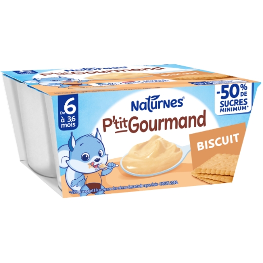 Dessert lacté bébé dès 6 mois Biscuit P'tit Gourmand NATURNES