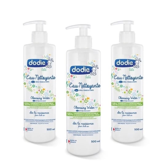 Dodie Lot De 3 Eaux Nettoyantes 500ml DODIE