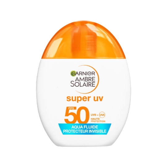 Aqua Fluide Protecteur Invisible Visage Super UV Spf 50 Haute Protection Ambre Solaire GARNIER