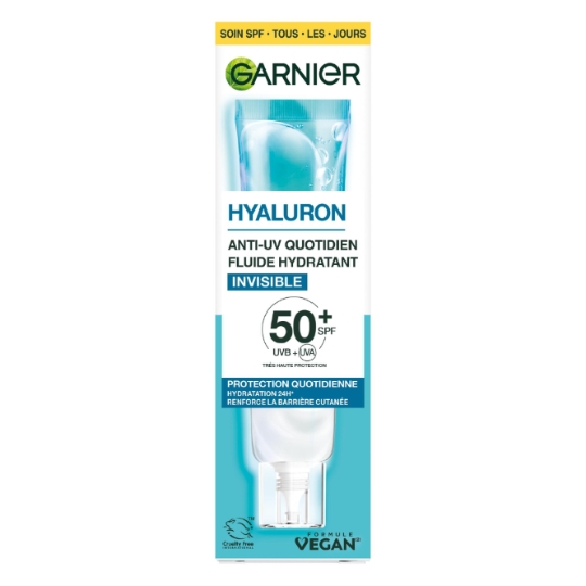 Fluide Hydratant invisible anti-uv quotidien SPF50+ à l'hyaluron GARNIER