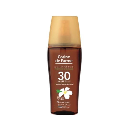 Huile solaire Corps Spf 30 Protection et Bronzage Monoi de Tahiti CORINE DE FARME