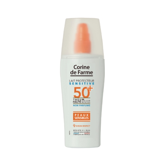 Crème solaire Lait Corps Visage Spf 50+ Haute Protection Peau Sensible Sun CORINE DE FARME