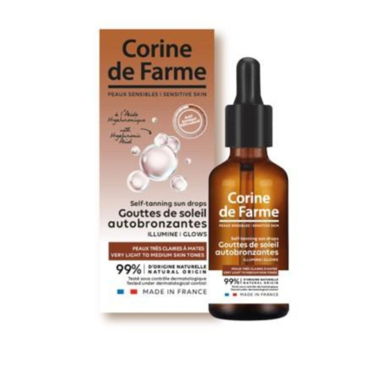 Gouttes de Soleil Autobronzantes pour Peaux Sensibles Très Claires à Mates CORINE DE FARME