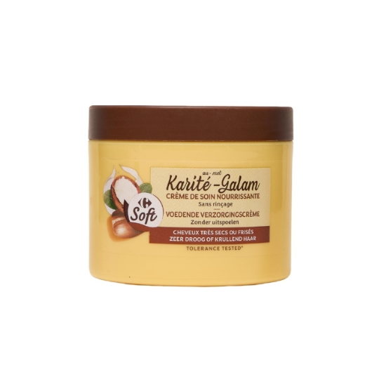 Crème de soin sans rinçage, au beurre de Karité et pour cheveux très secs ou frisés CARREFOUR
