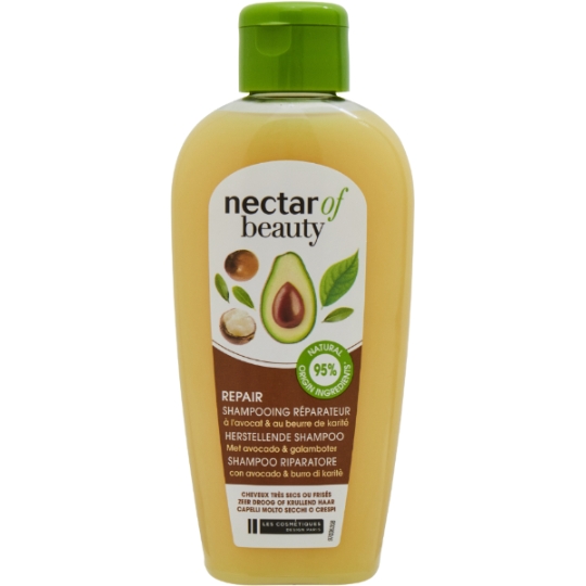 Shampooing réparateur, à l'huile d'avocat et au beurre de karité, 95% d'ingrédients d'origine naturelle CARREFOUR