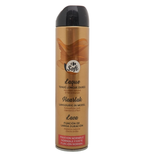Laque fixation normale, maintien naturel et effet brillance CARREFOUR SOFT