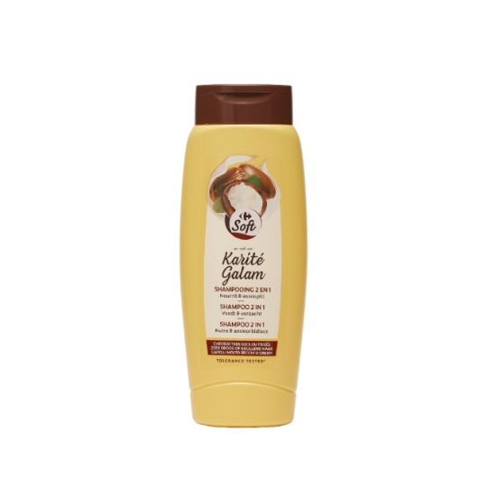 Shampoing 2 en 1 nourrit et assouplit, pour cheveux très secs à très frisés, karité Galam CARREFOUR SOFT