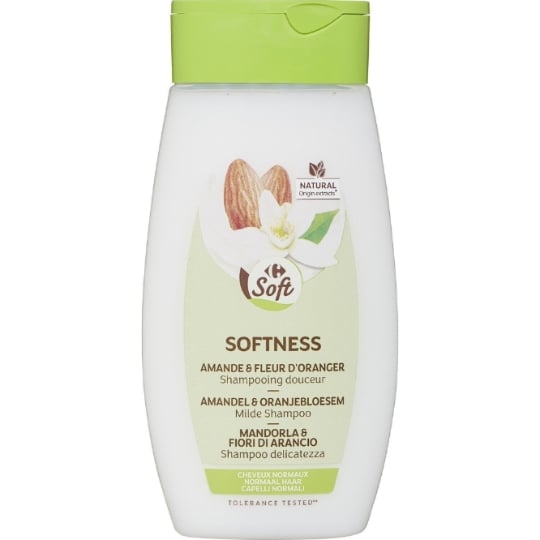 Shampoing Douceur pour Cheveux normaux Amande et Fleur d'Oranger CARREFOUR SOFT