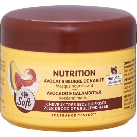 Masque Nourrissant Avocat Karité Cheveux Très Secs CARREFOUR SOFT