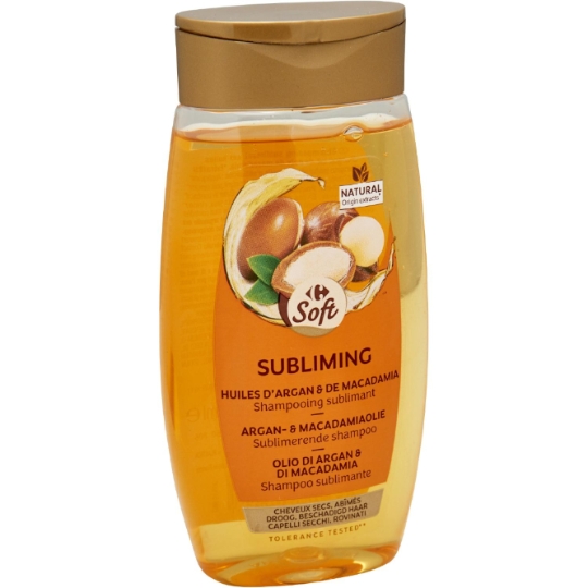 Shampooing sublimant aux huiles d'argan et de noix de macadamia CARREFOUR SOFT