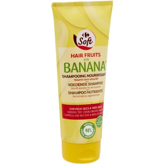 Shampoing Nourissant pour Cheveux secs à très secs Banane Hair Fruits CARREFOUR SOFT