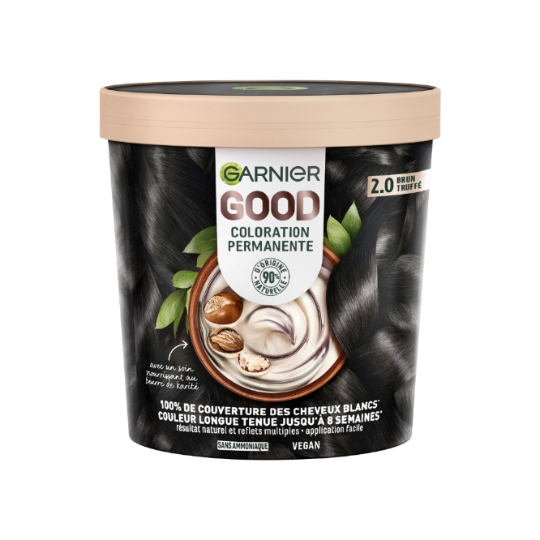 Coloration Permanente 2.0 Brun Truffé Sans Amoniaque Couvre 100% Cheveux Blancs Good GARNIER