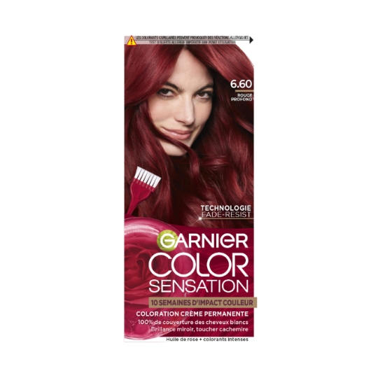 Coloration Permanente 6.60 Rouge Profond Longue Durée Color Sensation GARNIER