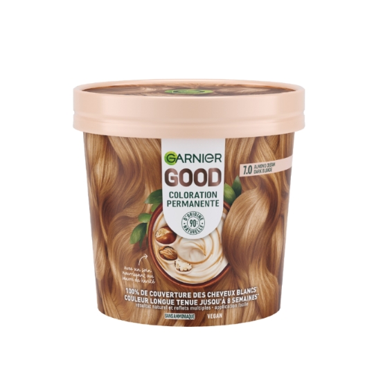 Coloration 7.0 Blond Foncé Amande Sans Ammoniaque 90% d'origine naturelle Good GARNIER