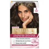 Coloration Permanente 3 Châtain Foncé Couvre 100% Cheveux Blancs Excellence Crème L'OREAL PARIS